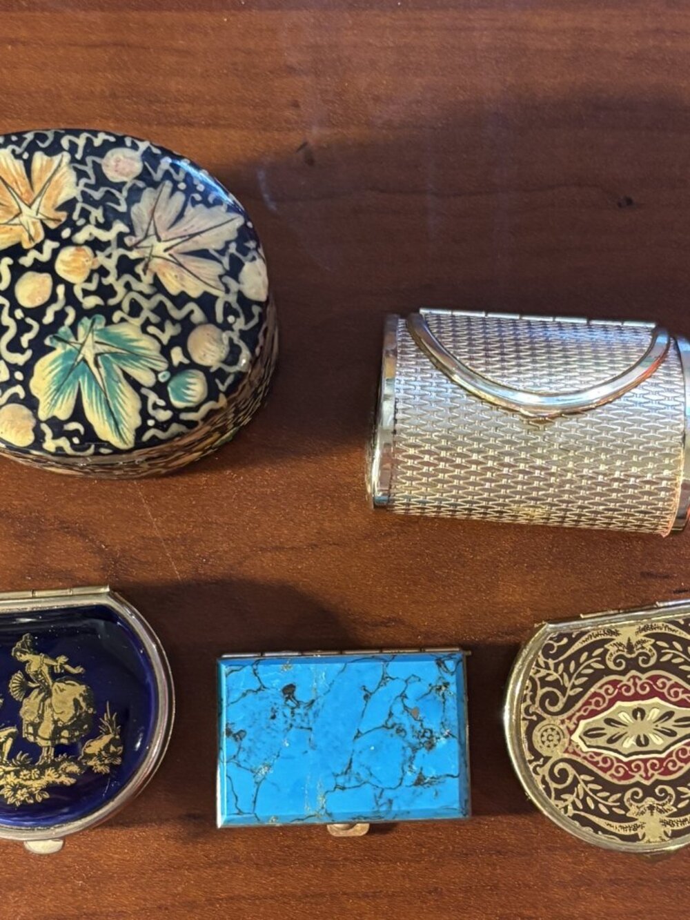 5 Little Pill/Trinket Boxes, Assorted